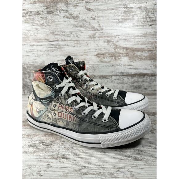 Men's Converse Chuck Taylor All Star DC Comics Harley Quinn Sneakers Sz 9 EUC! - Picture 1 of 9
